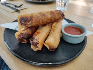 Vegan mince cigars at Dicki's in New Farm