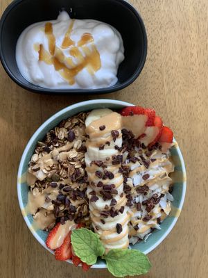 Açai bowl with coconut yogurt added  at Dicki's in New Farm