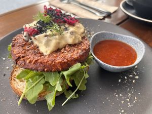 Creamy mushroom rosti   at Dicki's in New Farm