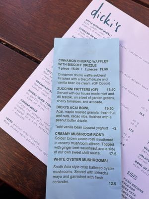 Specials menu  at Dicki's in New Farm