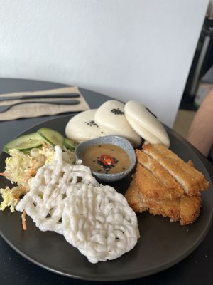 Chicken bao buns  at Dicki's in New Farm