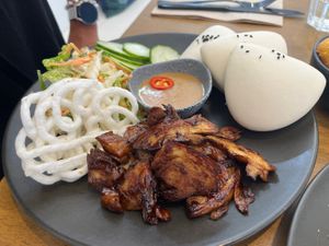 Bao with sticky ‘duck'  at Dicki's in New Farm