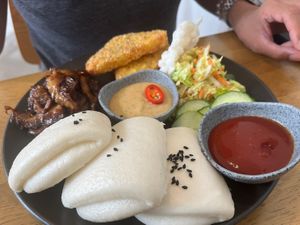 Sticky duck bao  at Dicki's in New Farm