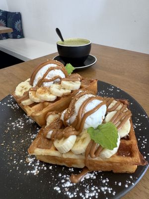 Biscoff waffles  at Dicki's in New Farm