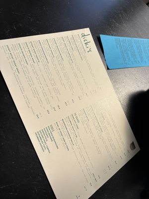 Menu with Specials  at Dicki's in New Farm