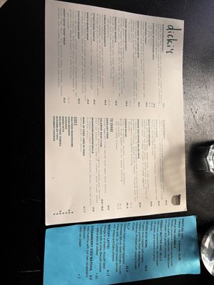 Menu   at Dicki's in New Farm