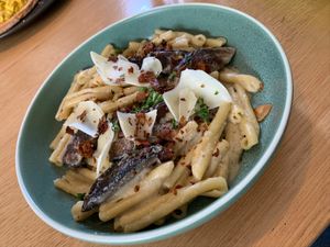 Mushroom carbonara...yummmm! at Dicki's in New Farm