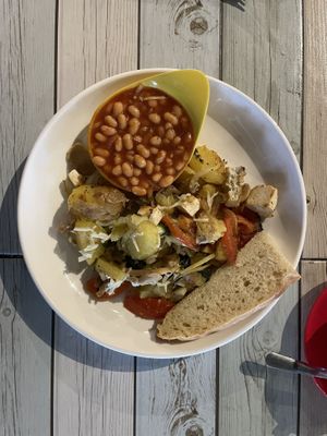Vegan cheese on the big breakfast   at The Red Tomato in Langkawi