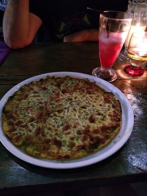 Gluten free basil pesto pizza at The Red Tomato in Langkawi