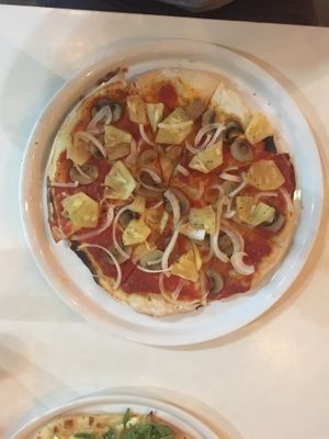 Vegan pizza at The Red Tomato in Langkawi