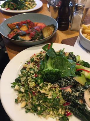 Delicious healthy vegan large vegan salad plate  at Franze & Evans Cafe in East London