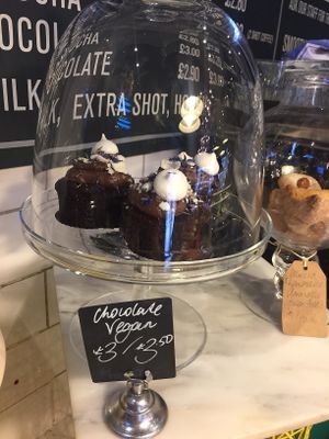 Amazing freshly baked vegan chocolate cakes  at Franze & Evans Cafe in East London