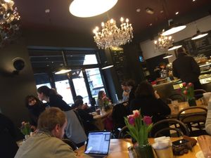 Inside the eatery at Franze & Evans Cafe in East London