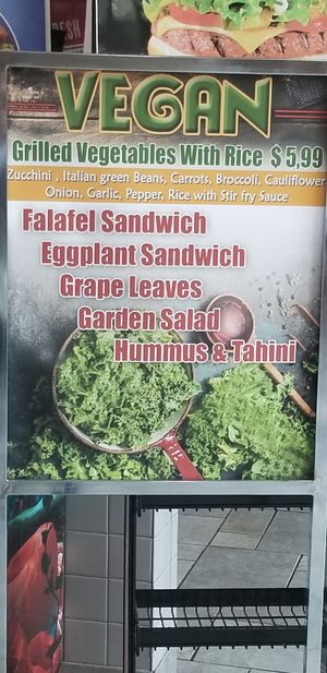 Vegan options  at Pita 2 in Port Richey