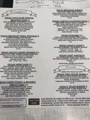 Nice to see a full separate vegan menu.  at Anna's House - E Beltline in Grand Rapids