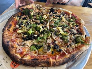 Build your own large pizza with 7 toppings $19.99 #Veganuary at Blaze Pizza in Sarasota
