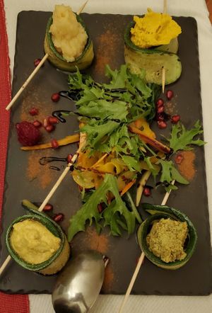 Zucchini with all different fillings at Momentos in Evora