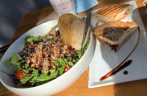 Vegan salad and focaccia. Wow. at Pappalecco in San Diego