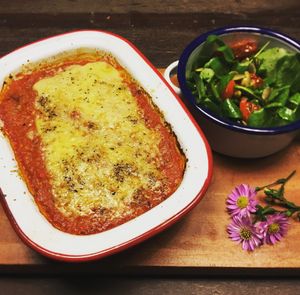 Melanzane Parmigiana; Eggplant, Tomato-Ginger Sugo, Mozzarella  at Biang Bistro in Da Lat