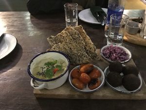 falafel platter  at Biang Bistro in Da Lat