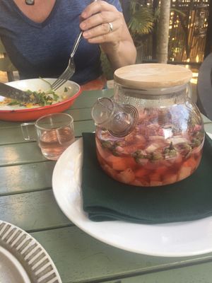 Grapefruit and rose tea at Biang Bistro in Da Lat