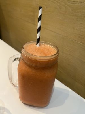 carrot smoothie  at Tuttis in London