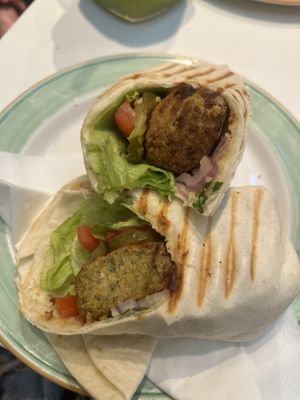 falafel wrap  at Tuttis in London