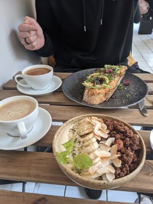 Granola bowl and hummus avocado sandwich at Jord in Malmo