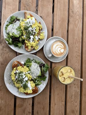 Golden mylk and toasts  at Jord in Malmo