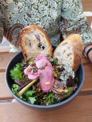 Hummus bowl at Jord in Malmo