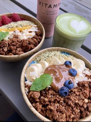 Smoothie bowl with blue spirulina 🩵  at Jord in Malmo