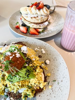 Tofu scramble & pancakes at Jord in Malmo