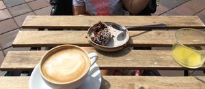 Cappucino and chocolate ball at Jord in Malmo