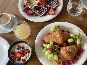 Croissants and custard/blueberry jam pastry  at Bageri Leve in Malmo