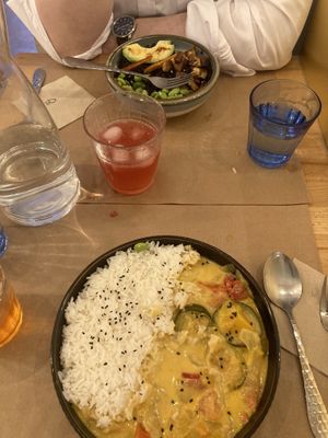 Mango curry and rice bowl  at Riz Riz - Marais in Paris