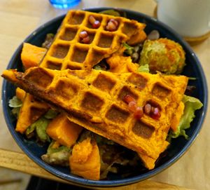 Sweet potato waffle at Riz Riz - Marais in Paris