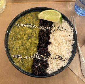 Spinach Dahl and rice   at Riz Riz - Marais in Paris