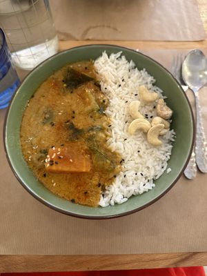 Courgette aubergine curry  at Riz Riz - Marais in Paris