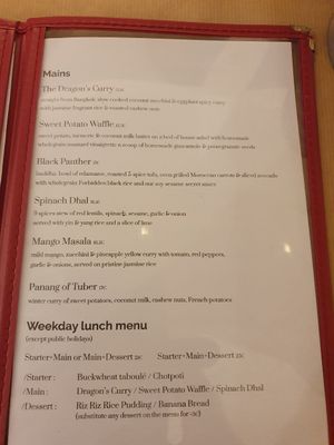 Menu at Riz Riz - Marais in Paris