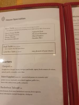 Menu at Riz Riz - Marais in Paris