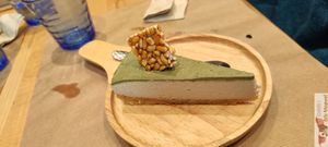 Matcha Cheesecake

cashew cheesecake on almond, matcha & lemon shortcrust pastry at Riz Riz - Marais in Paris