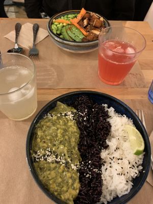 Spinach dahl and Black panther   at Riz Riz - Marais in Paris