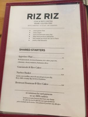 Menu   at Riz Riz - Marais in Paris