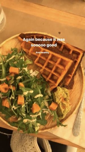 Super good sweetpotato waffle at Riz Riz - Marais in Paris