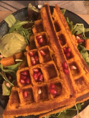 Sweet potato waffle- very unique  at Riz Riz - Marais in Paris