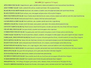 Vegetarian & Vegan Salad Options at Tea Thyme in Orangeburg