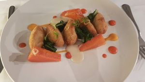 Spiced carrot falafel at Brown's in Londonderry