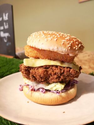 Chk'wheat Zinger with hashbrown and cheese at The Greenhouse Eatery in Doncaster