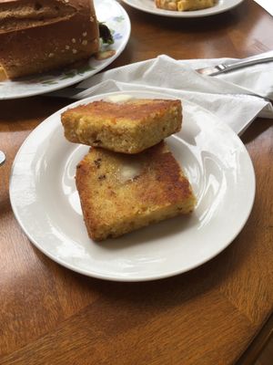 Toasted corn bread at Nature's Plate Cafe & Juice Bar in Keyport
