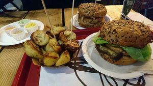 Burgers and their fries !! yummy  at Veg&Veg in Rome